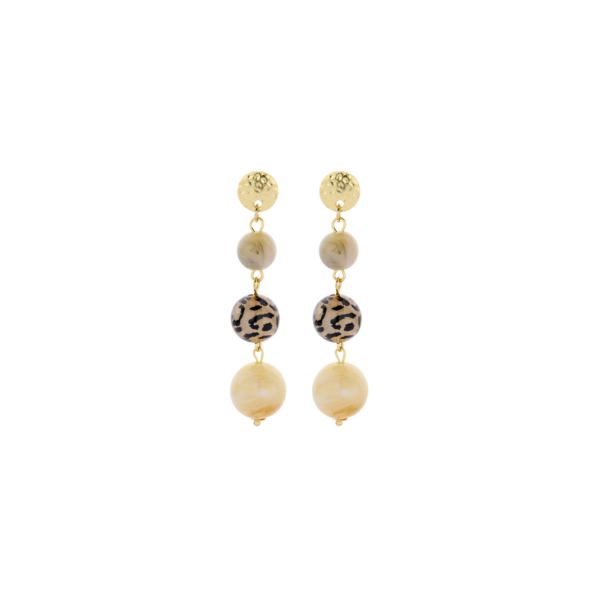 Biba oorhangers met resin Beige - Karla's