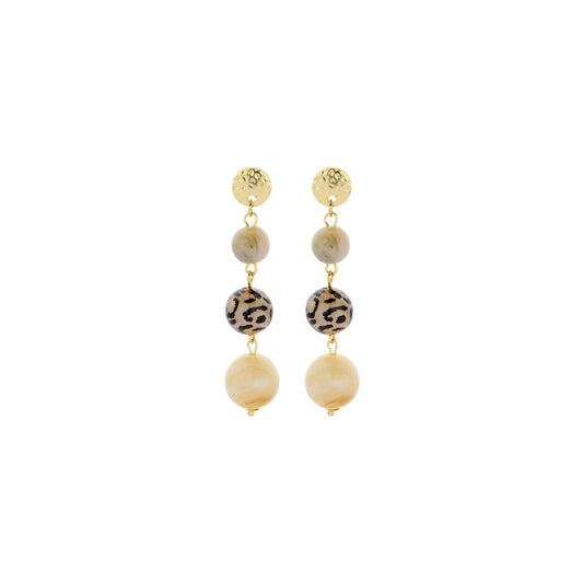 Biba oorhangers met resin Beige - Karla's