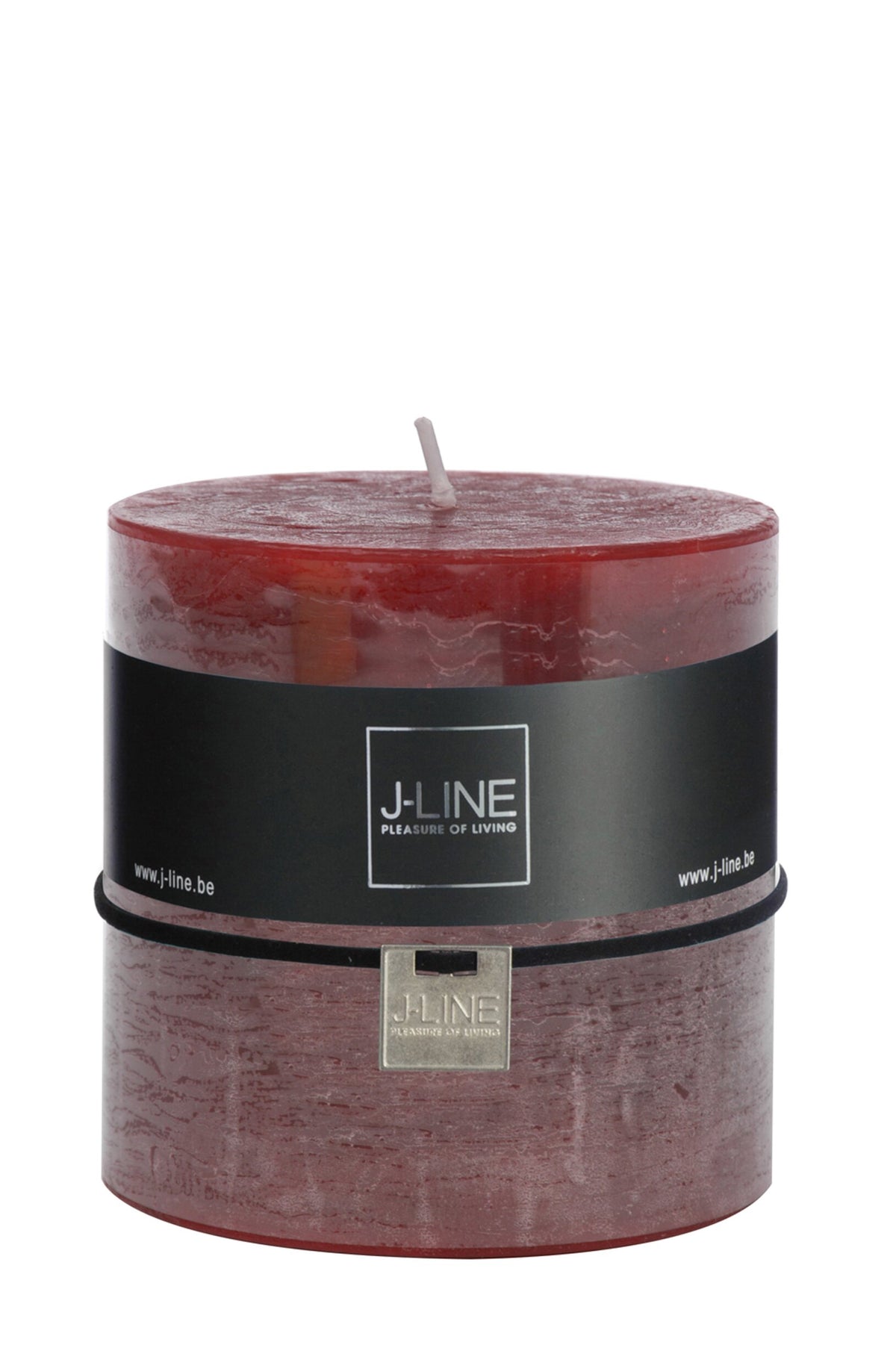 J-Line Cilinderkaars kersenrood – 10 × 10 cm