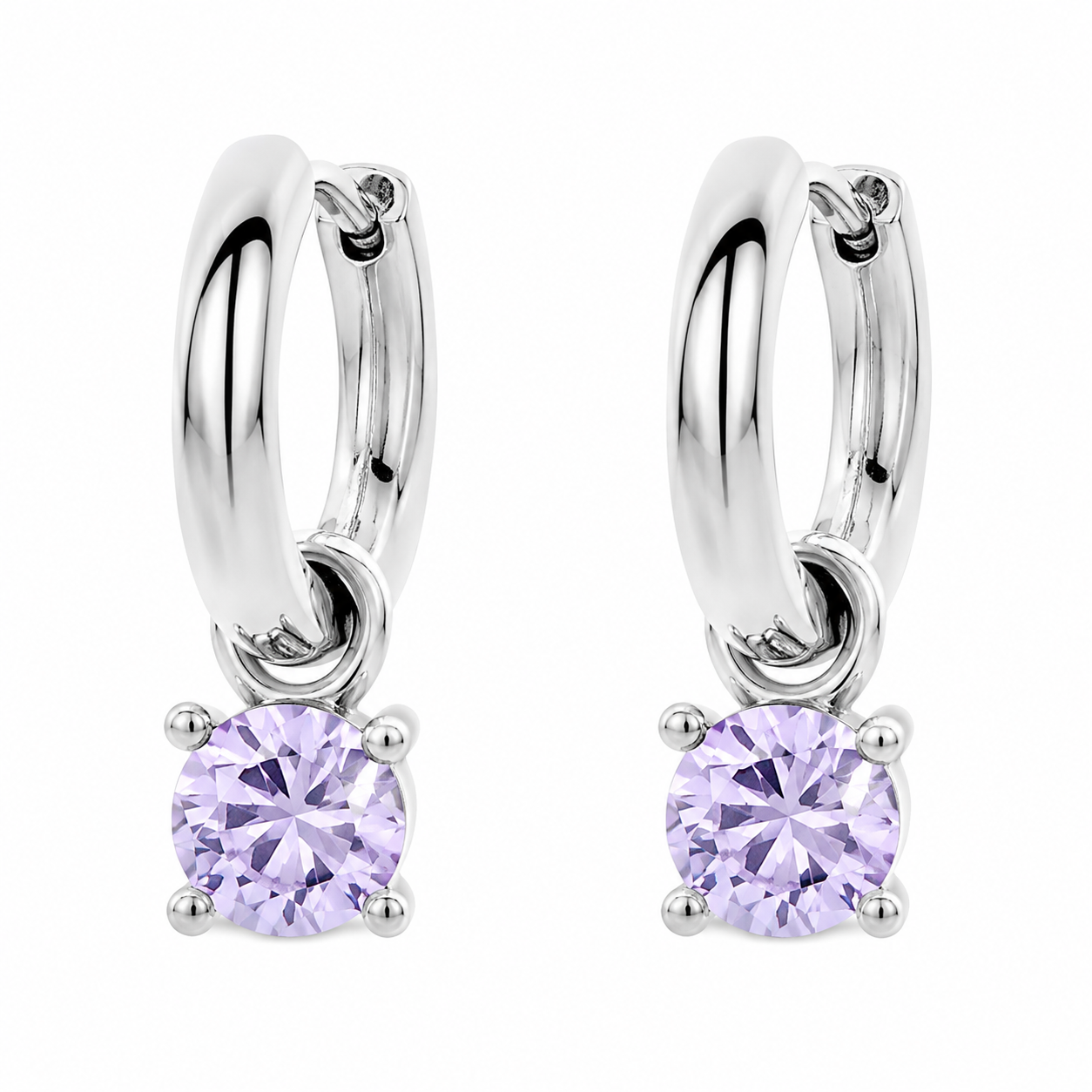 Biba Oorbellen Silver Glow Lila
