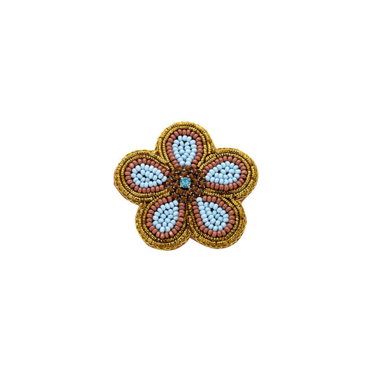 broche bloem lichtblauw