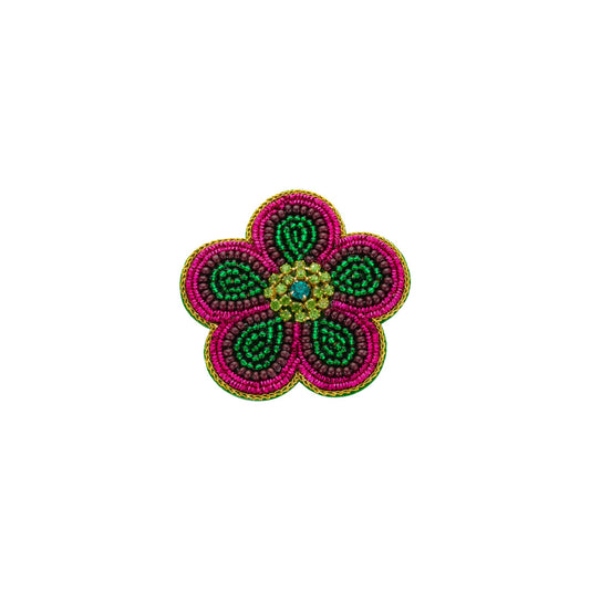 broche bloem petrol paars