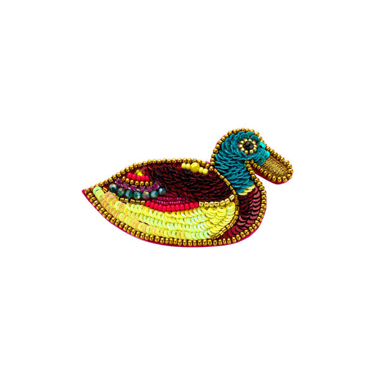 Broche eend bordeau