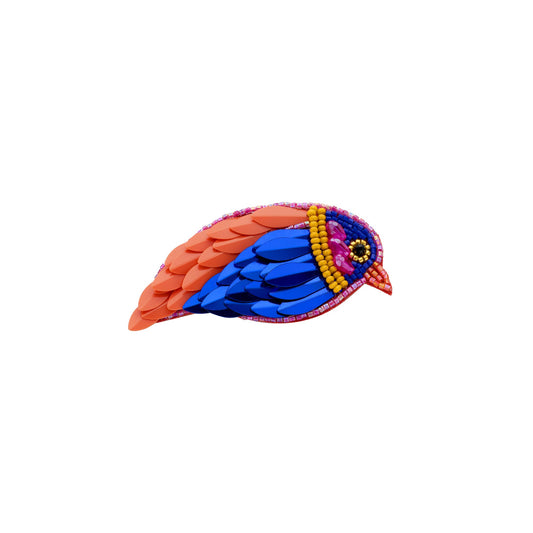 broche vogel blauw goud medium