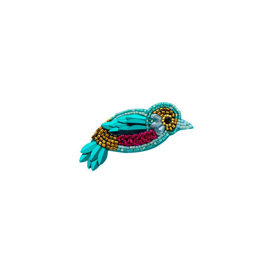 broche vogel petrol small